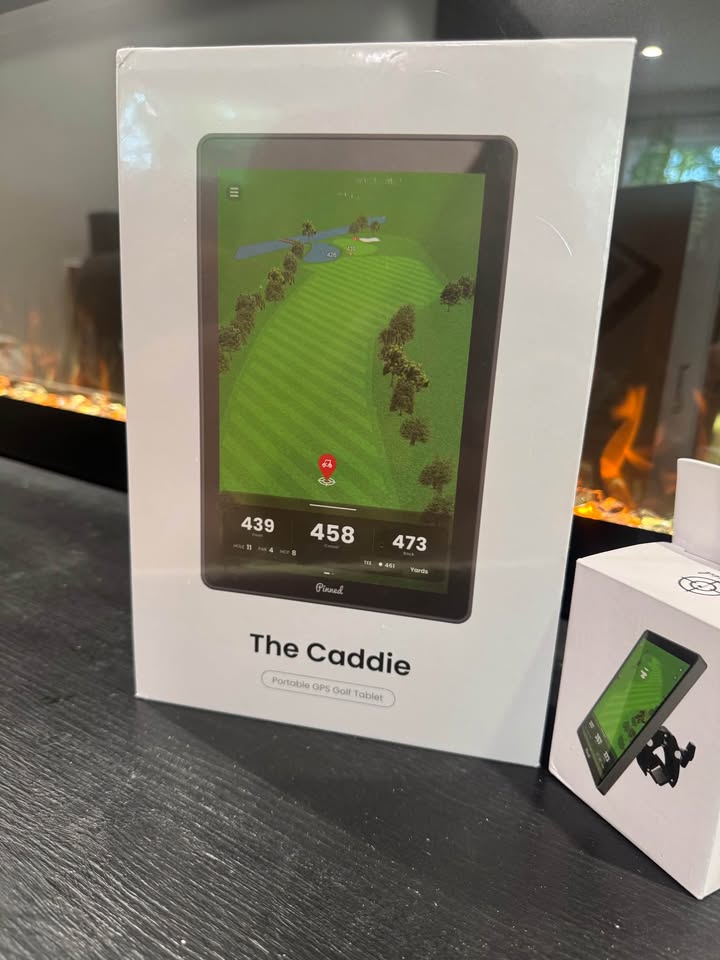 THE CADDIE GOLF GPS 8” TABLET WITH PUSH CART ACCESSORIES