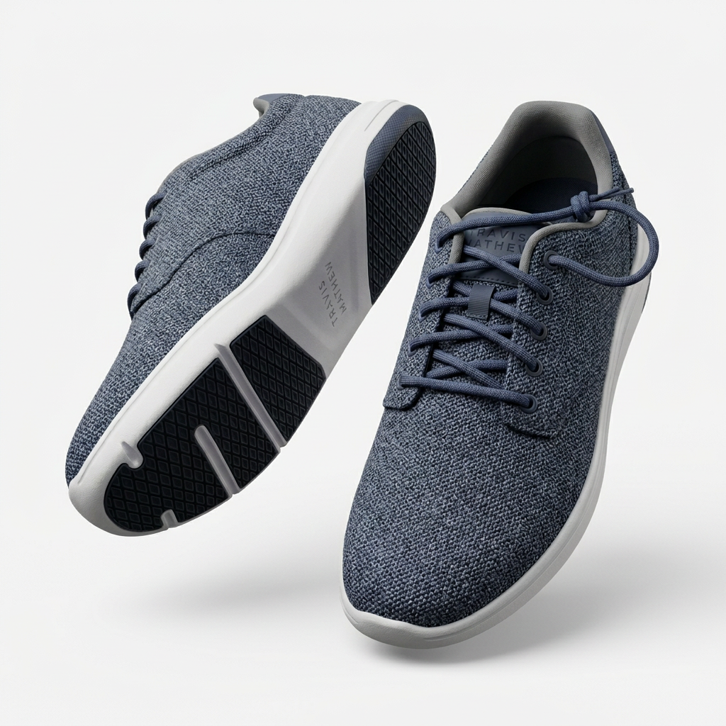 TravisMathew Daily II Knit Golf Shoes - Heather Mood Indigo